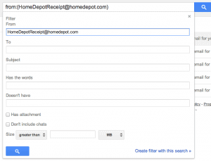 Gmail Filter Screenshot