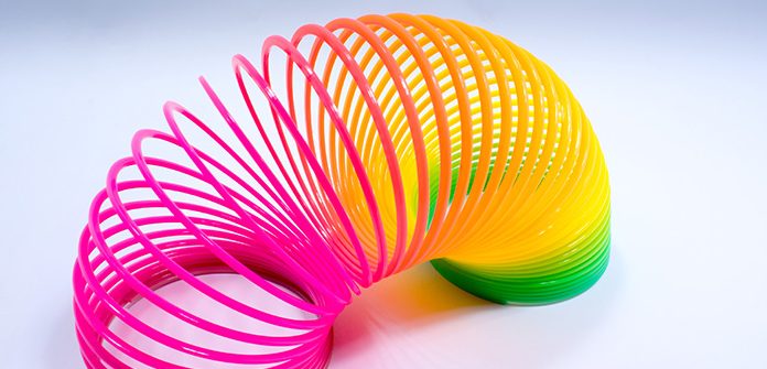 Isolated Colorful and Flexible Bouncy Plastic Spring