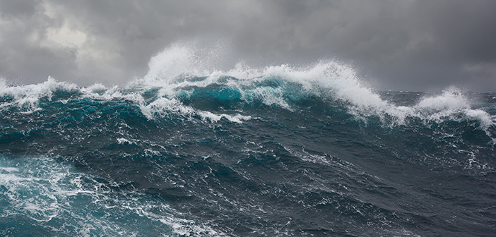 sea wave during storm in atlantic ocean