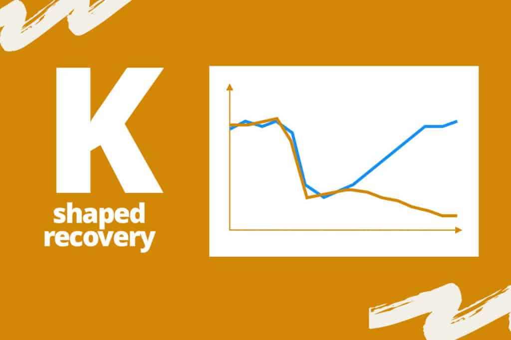 chart visualizing what K-shaped recovery looks like