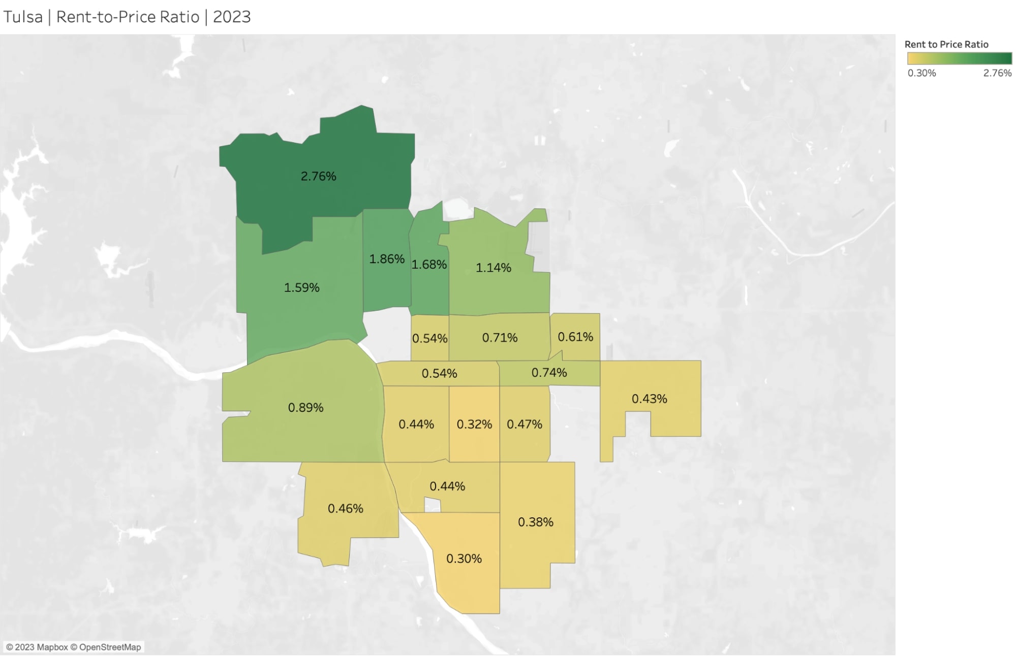 Tulsa's Real Estate Market by Rent-to-Price Ratio