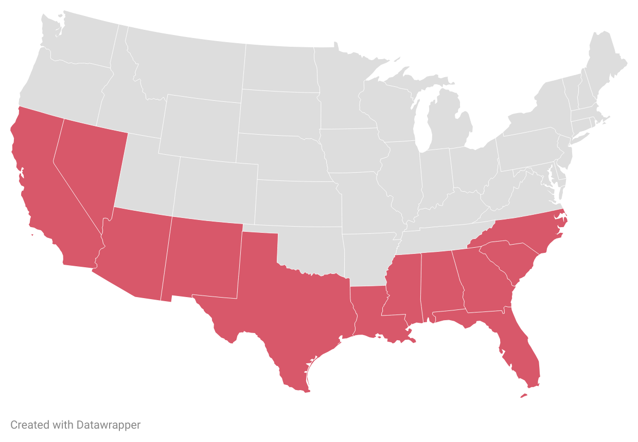 MWcaL sunbelt states 1