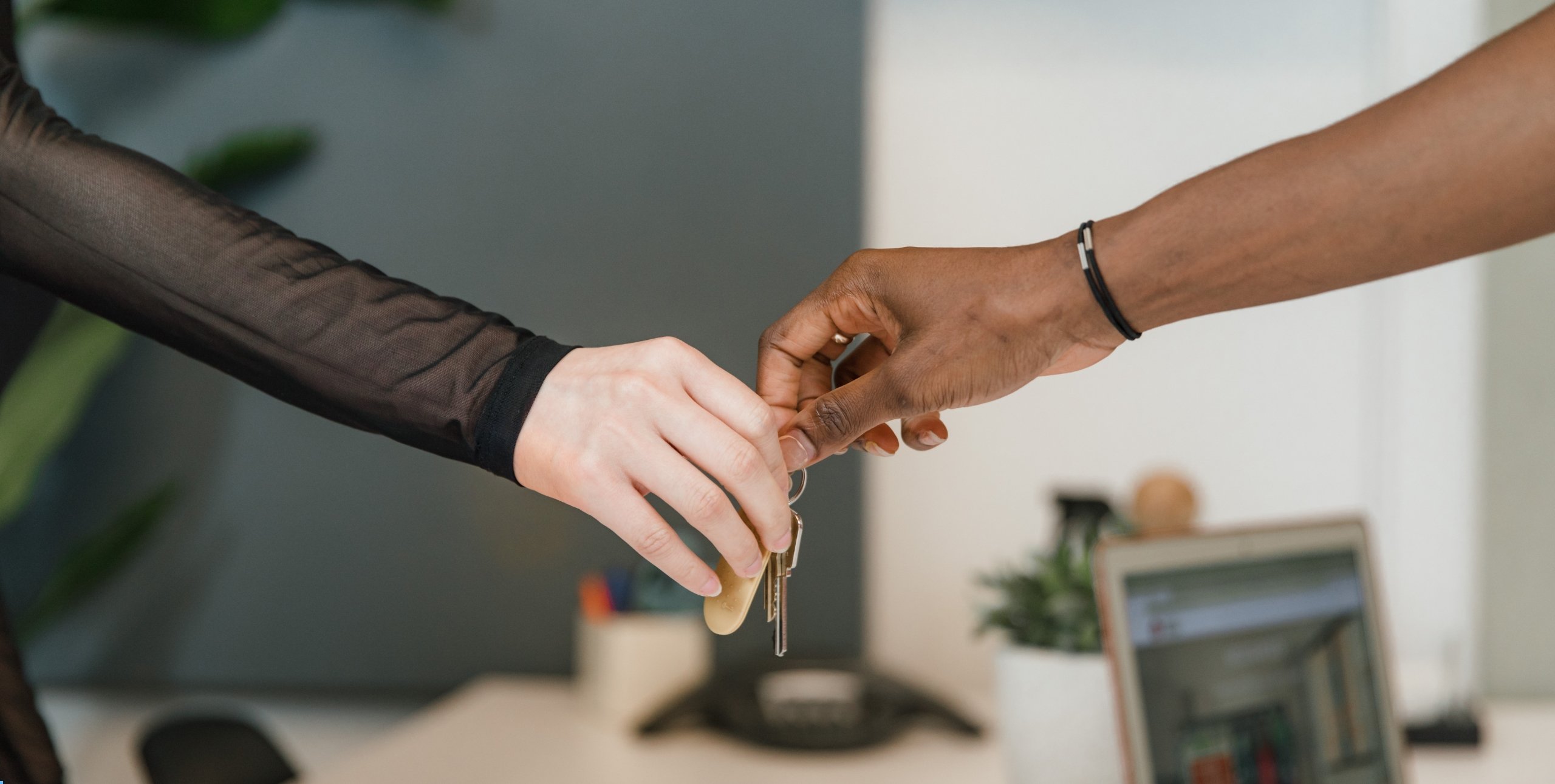 handing keys over to someone