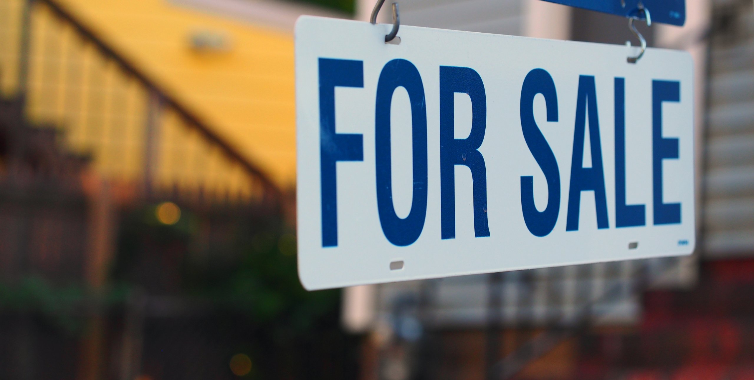 blue for sale sign