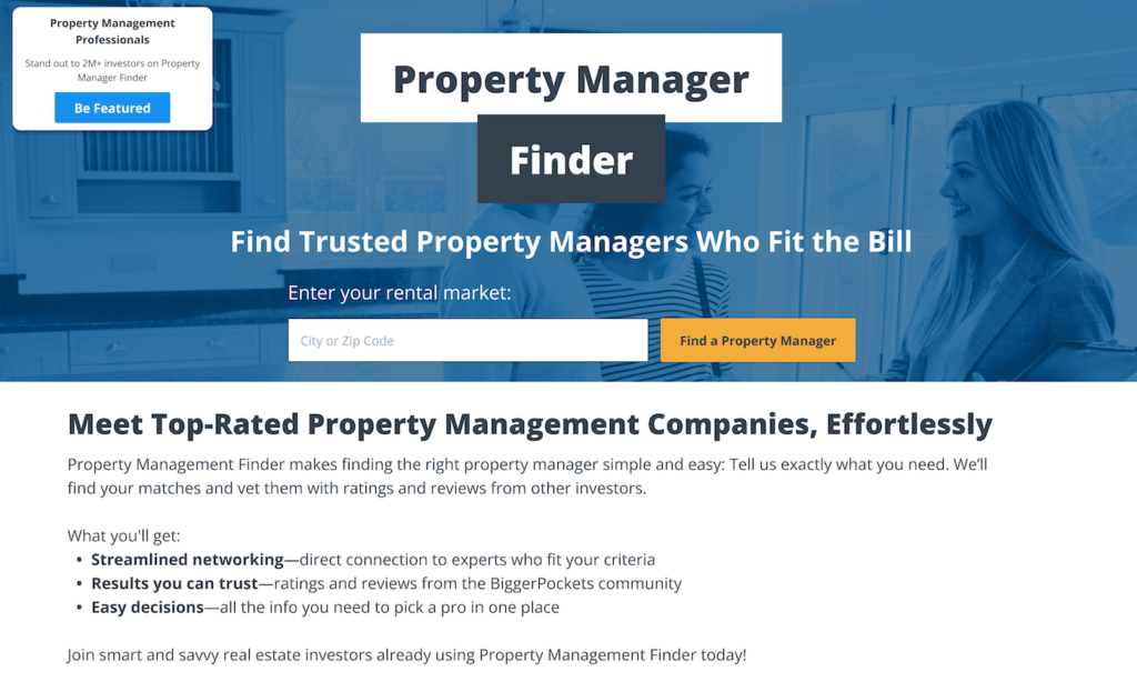 cropped screenshot of BiggerPockets Property Manager Finder