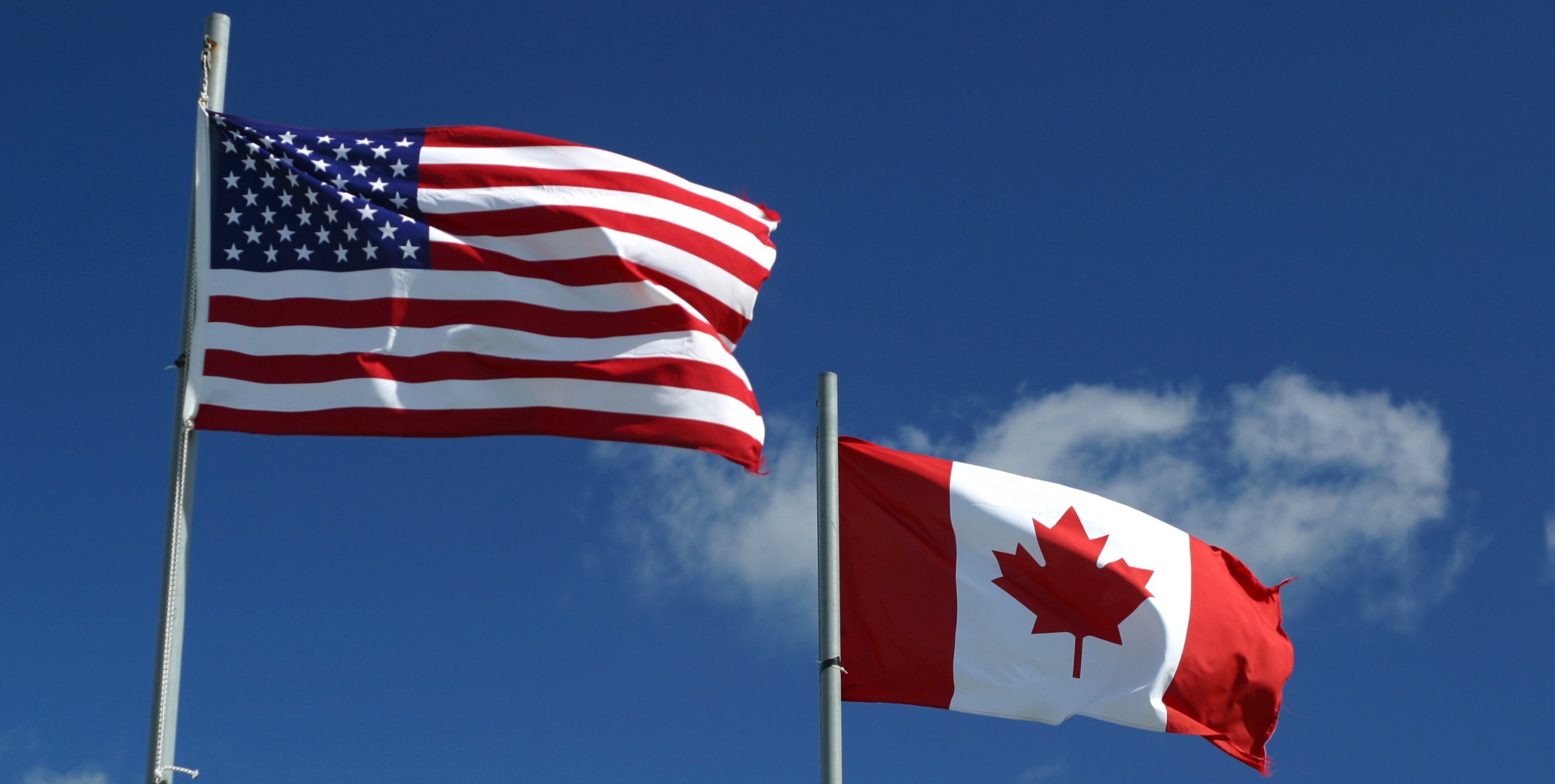 American and Canadian flag