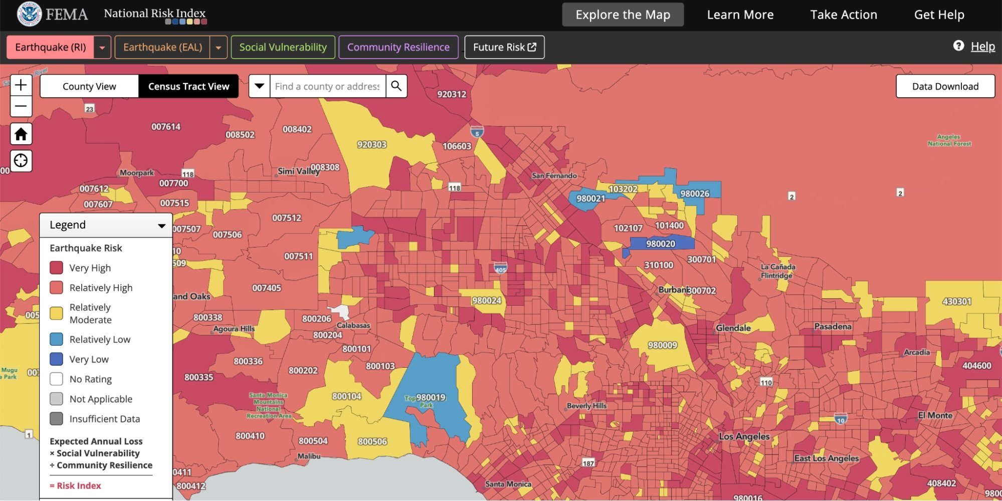 earthquake risk in los angeles