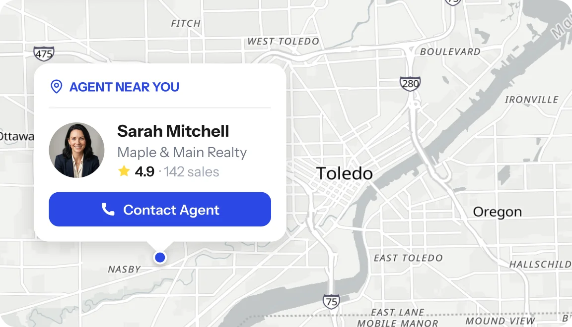 An "Agent near you" pin on the investor map