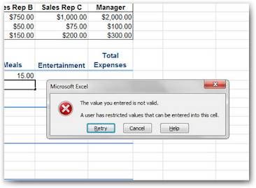 Targeting and Trapping Errors in Excel with Excel’s Data Validation Features