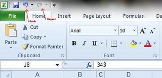 Excel Undo Typing